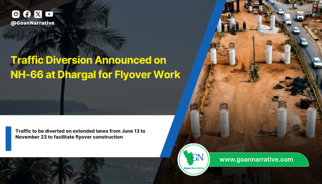 Traffic Diversion Announced on NH-66 at Dhargal for Flyover Work