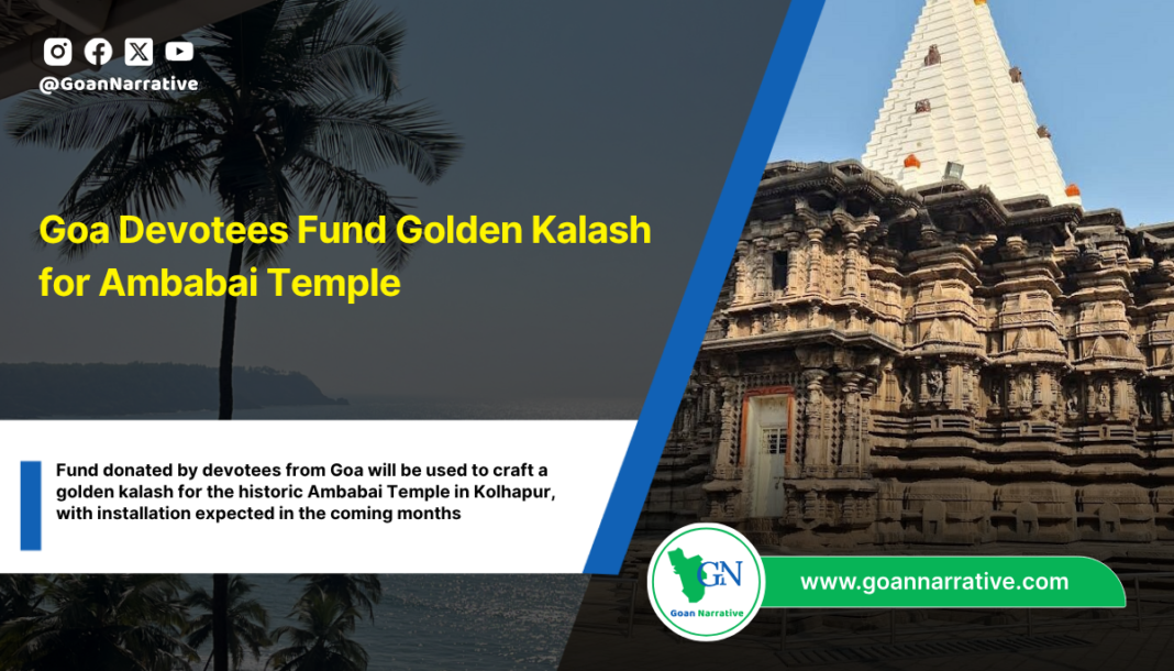 Goa Devotees Fund Golden Kalash for Ambabai Temple