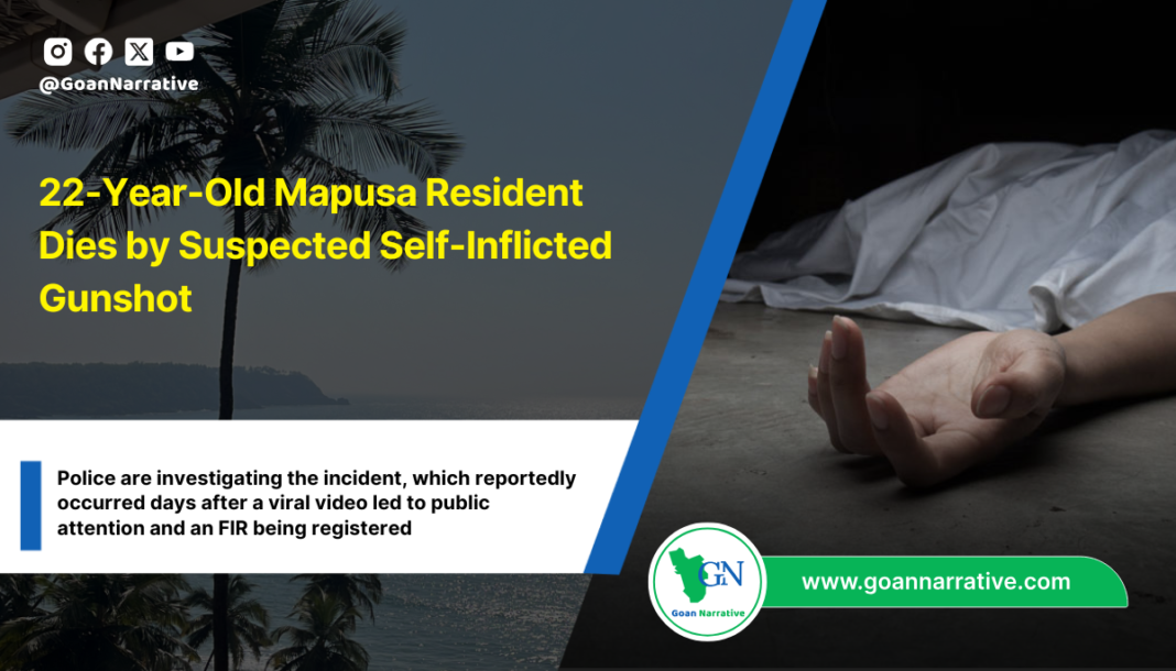 22-Year-Old Mapusa Resident Dies by Suspected Self-Inflicted Gunshot