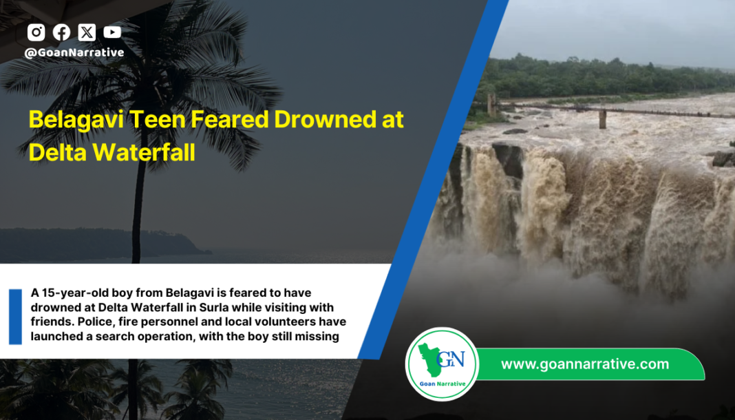 Belagavi Teen Feared Drowned at Delta Waterfall