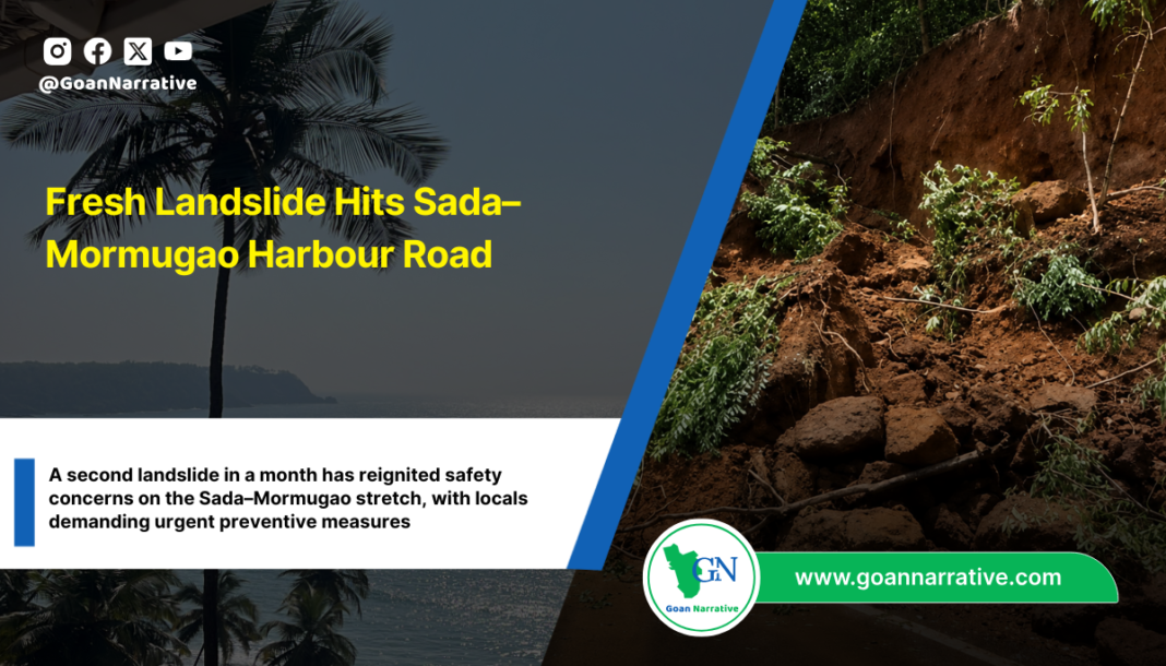 Fresh Landslide Hits Sada–Mormugao Harbour Road