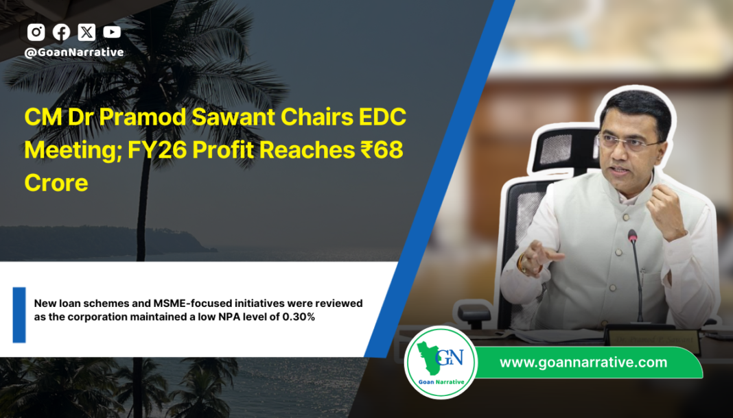 CM Dr Pramod Sawant Chairs EDC Meeting; FY26 Profit Reaches ₹68 Crore