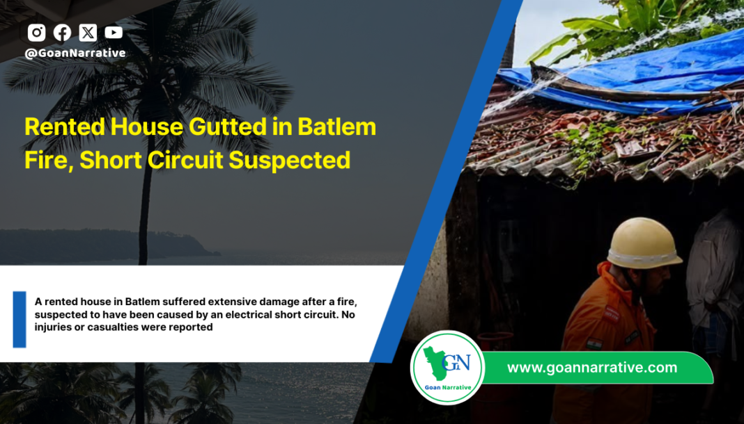 Rented House Gutted in Batlem Fire, Short Circuit Suspected