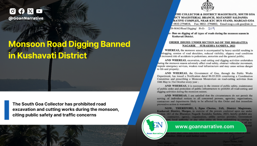 Monsoon Road Digging Banned in Kushavati District