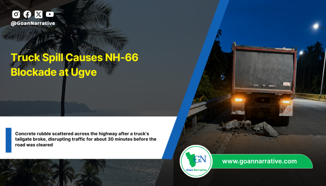 Truck Spill Causes NH-66 Blockade at Ugve