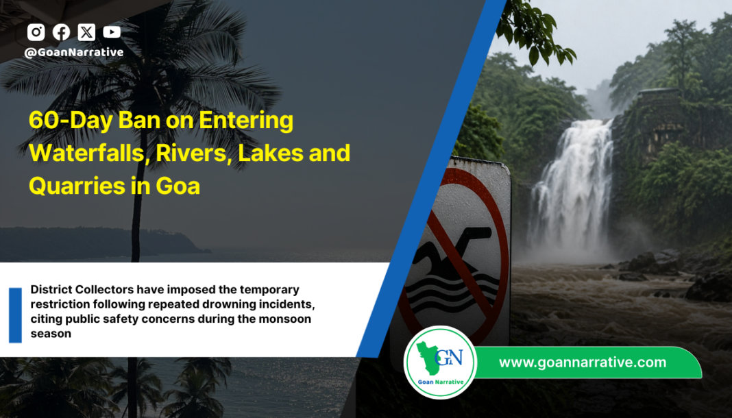60-Day Ban on Entering Waterfalls, Rivers, Lakes and Quarries in Goa