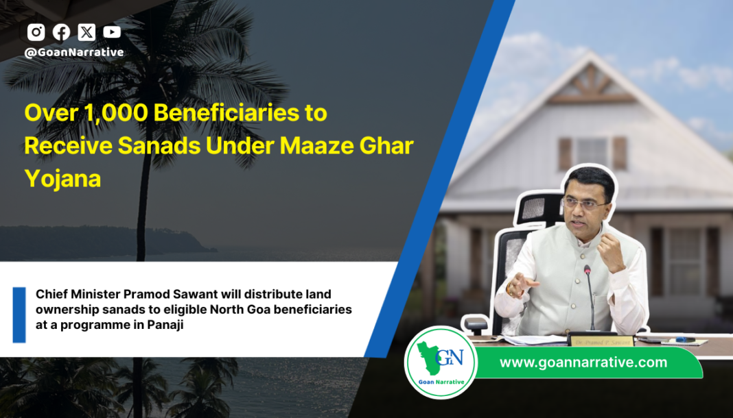 Over 1,000 Beneficiaries to Receive Sanads Under Maaze Ghar Yojana