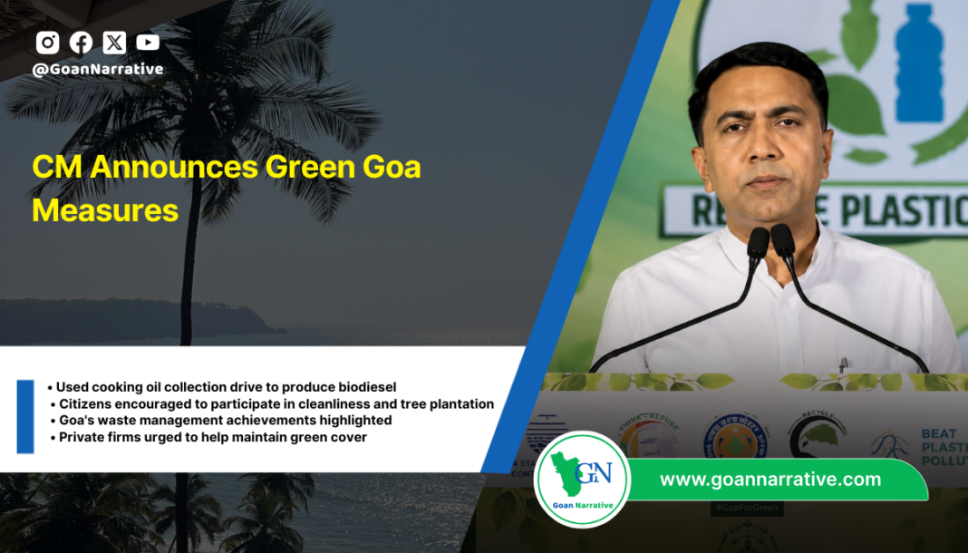 CM Announces Green Goa Measures