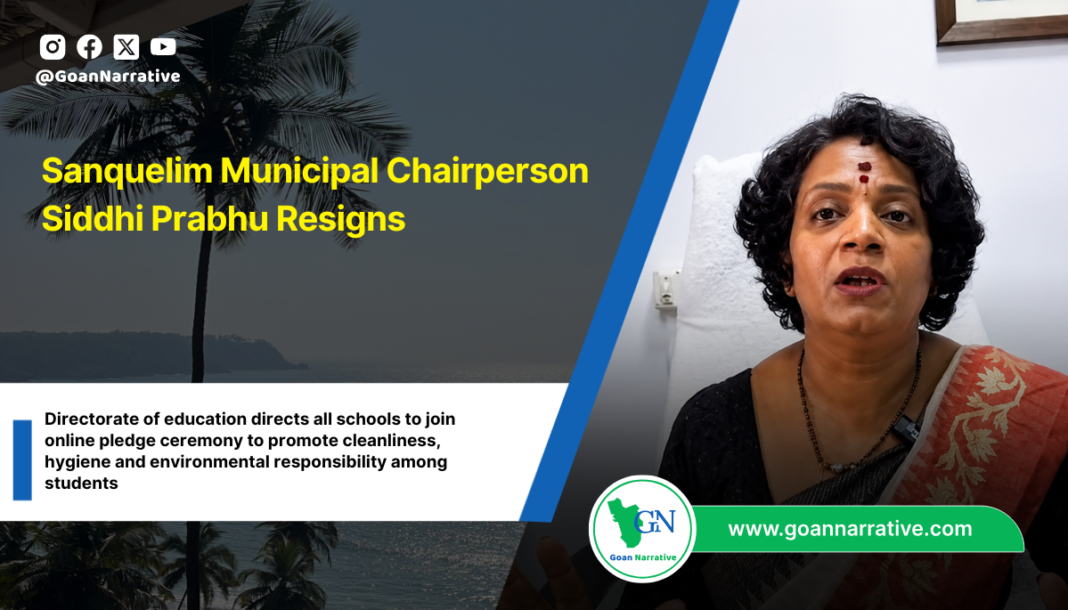 Sanquelim Municipal Chairperson Siddhi Prabhu Resigns