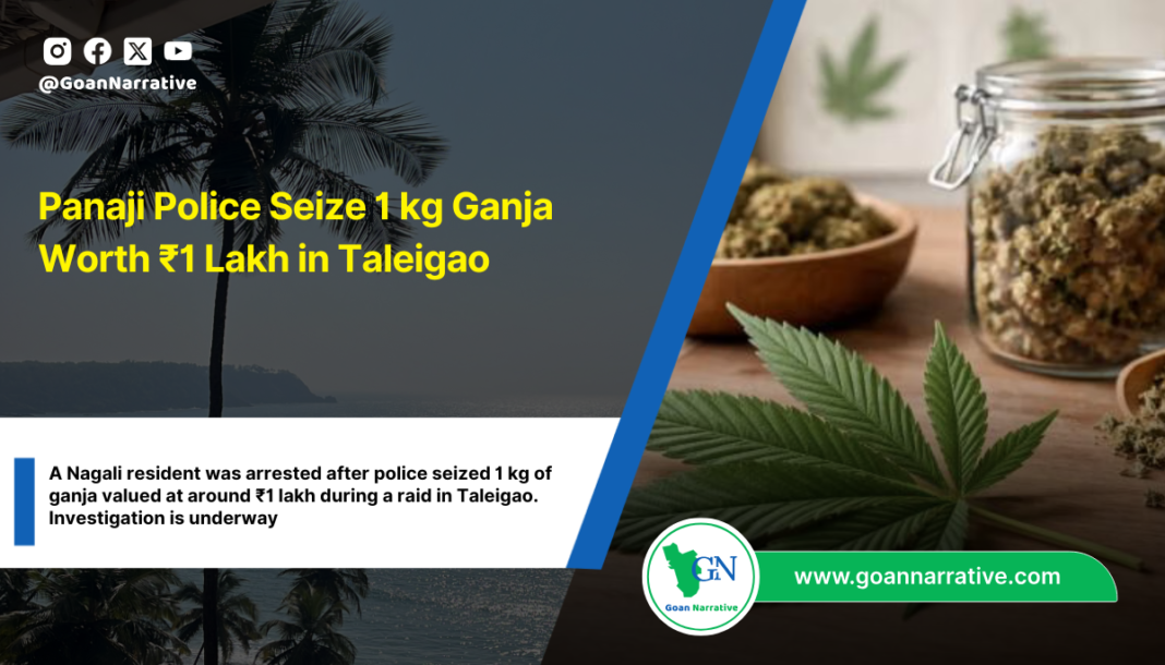 Panaji Police Seize 1 kg Ganja Worth ₹1 Lakh in Taleigao