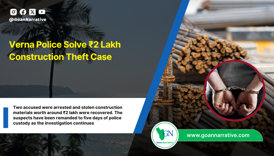 Verna Police Solve ₹2 Lakh Construction Theft Case