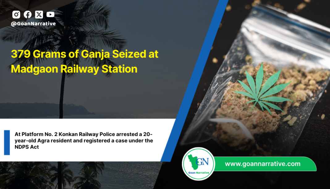 379 Grams of Ganja Seized at Madgaon Railway Station