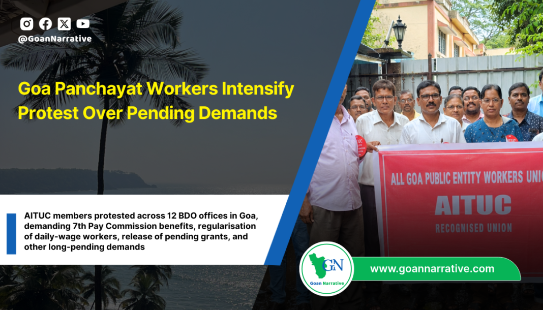 Goa Panchayat Workers Intensify Protest Over Pending Demands
