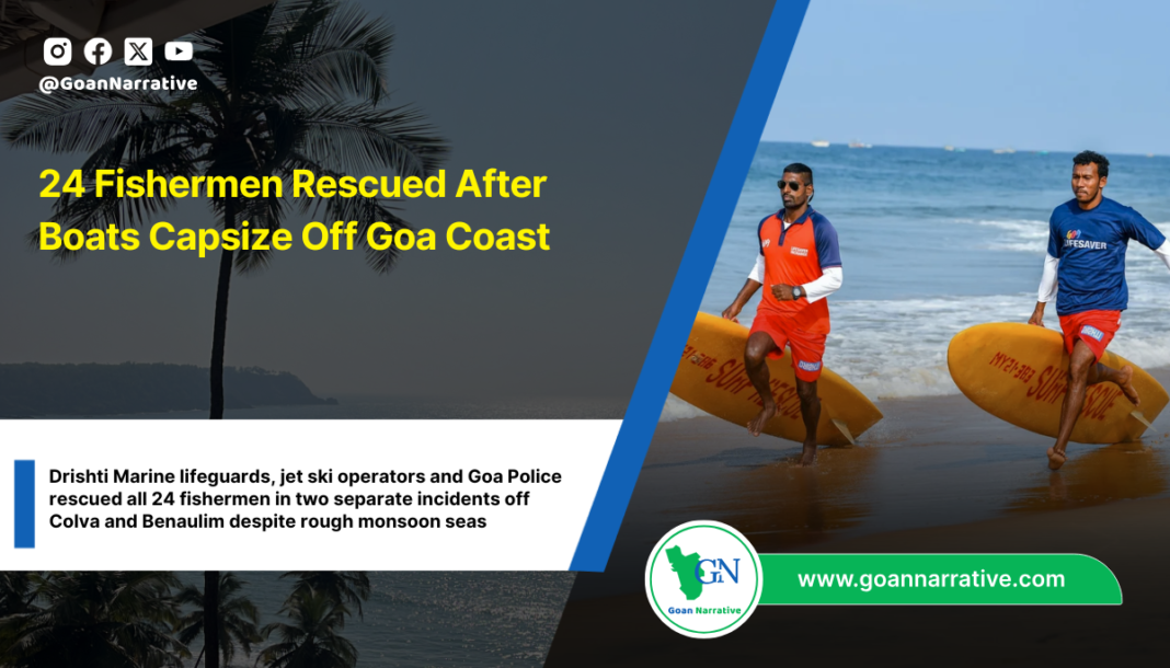 24 Fishermen Rescued After Boats Capsize Off Goa Coast