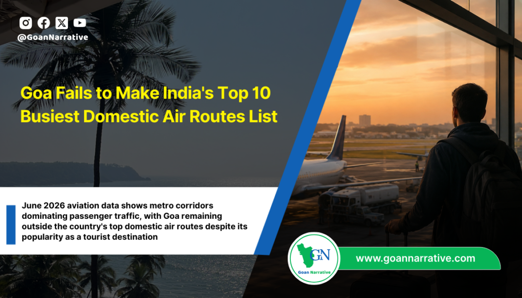 Goa Fails to Make India's Top 10 Busiest Domestic Air Routes List