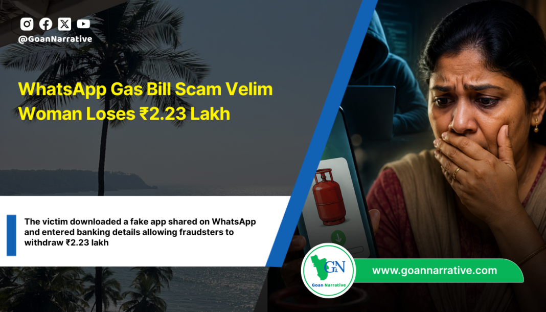WhatsApp Gas Bill Scam Velim Woman Loses ₹2.23 Lakh