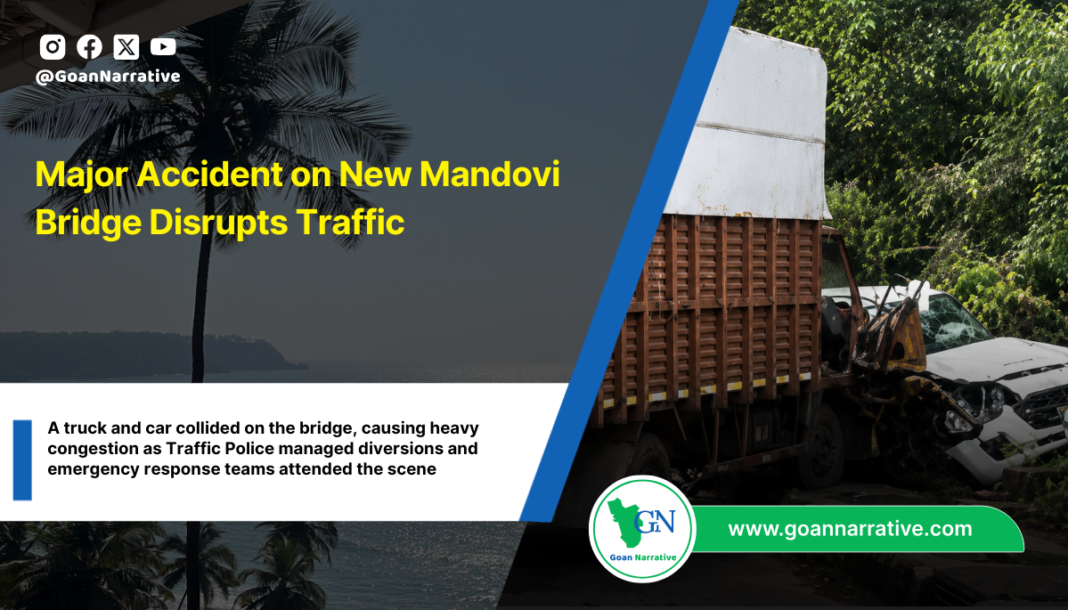 Major Accident on New Mandovi Bridge Disrupts Traffic