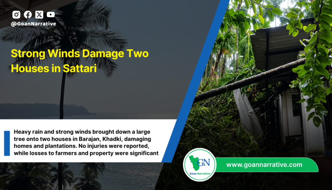 Strong Winds Damage Two Houses in Sattari