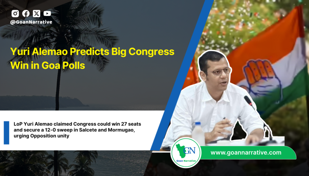 Yuri Alemao Predicts Big Congress Win in Goa Polls