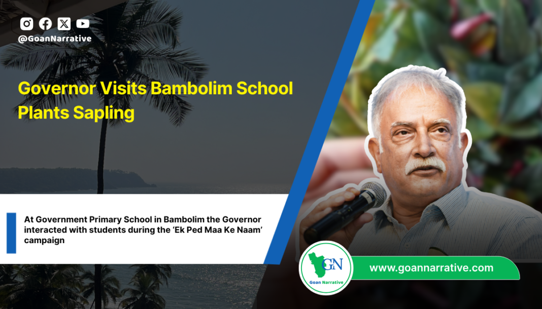 Governor Visits Bambolim School Plants Sapling