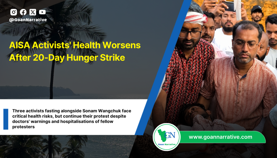 Three activists fasting alongside Sonam Wangchuk face critical health risks, but continue their protest despite doctors' warnings and hospitalisations of fellow protesters