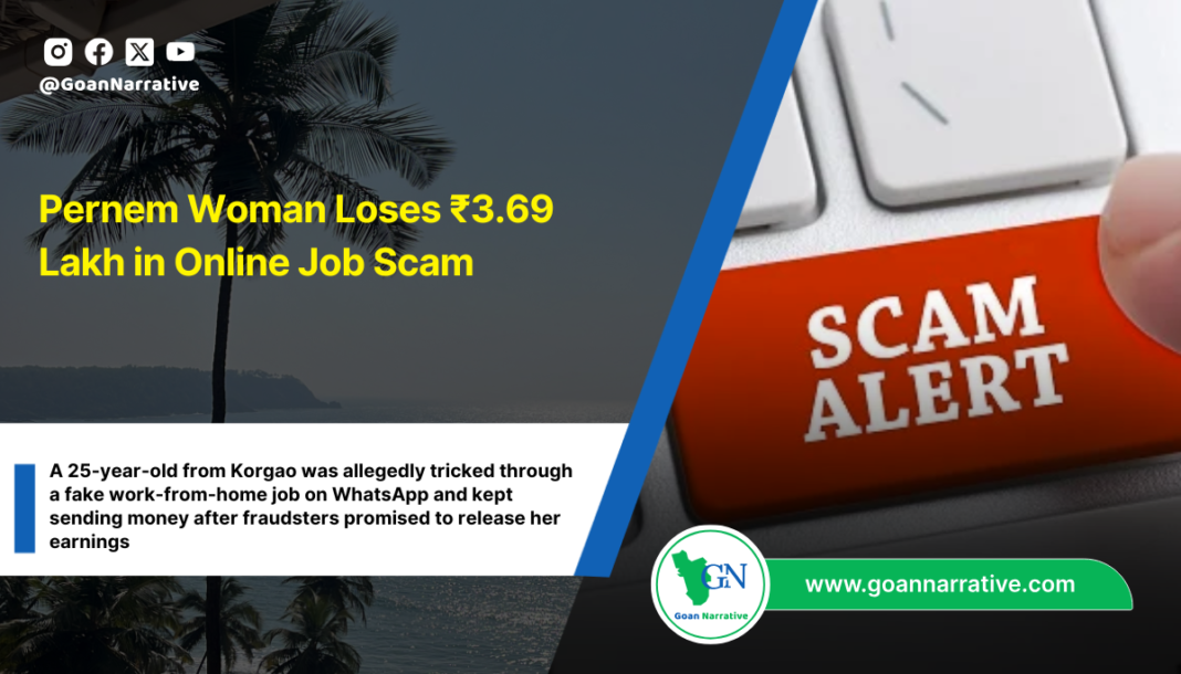 Pernem Woman Loses ₹3.69 Lakh in Online Job Scam