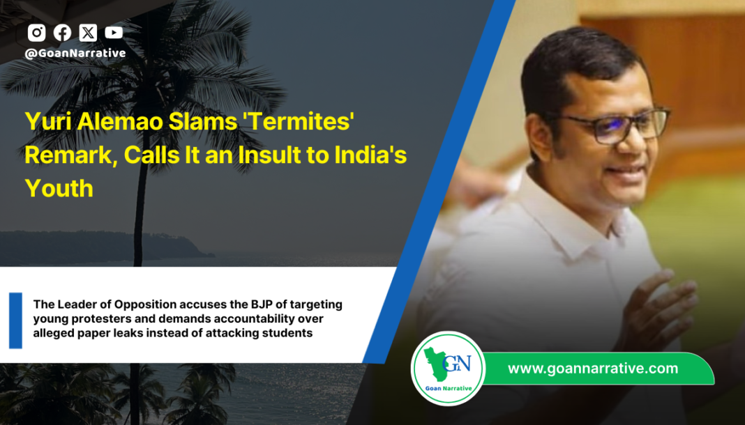 Yuri Alemao Slams 'Termites' Remark, Calls It an Insult to India's Youth