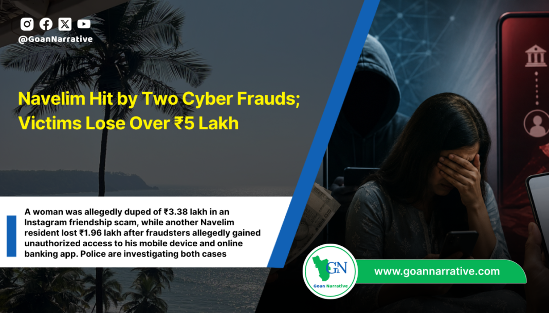 Navelim Hit by Two Cyber Frauds; Victims Lose Over ₹5 Lakh