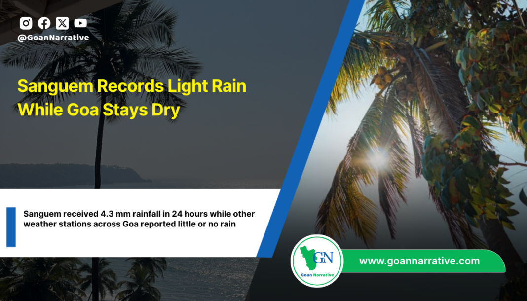 Sanguem Records Light Rain While Goa Stays Dry