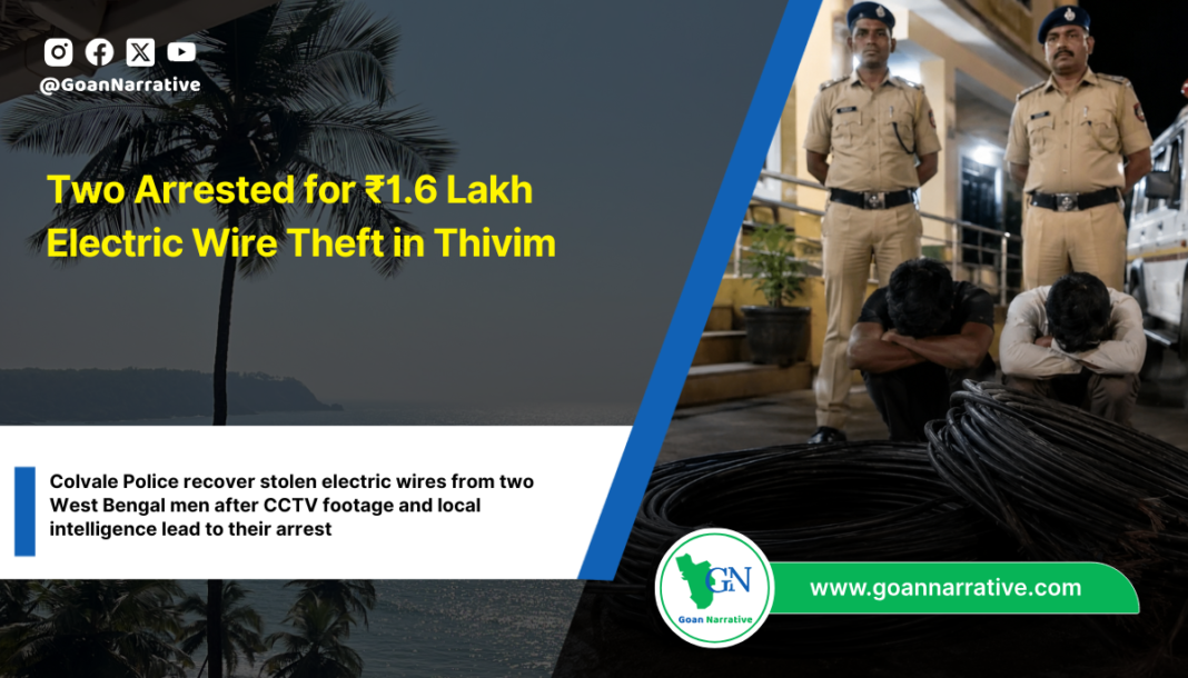 Two Arrested for ₹1.6 Lakh Electric Wire Theft in Thivim