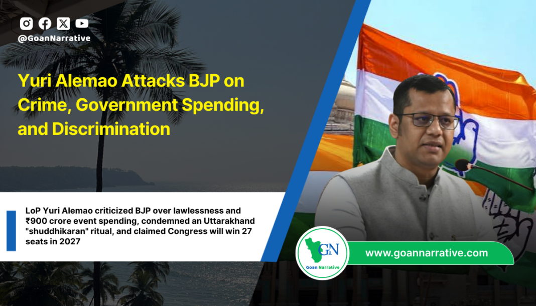Yuri Alemao Attacks BJP on Crime, Government Spending, and Discrimination