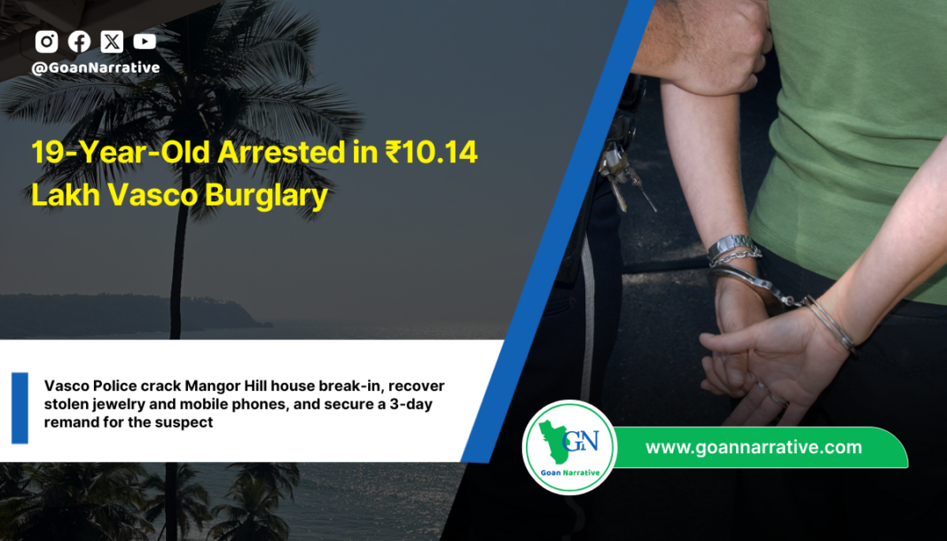 Vasco Police crack Mangor Hill house break-in, recover stolen jewelry and mobile phones, and secure a 3-day remand for the suspect
