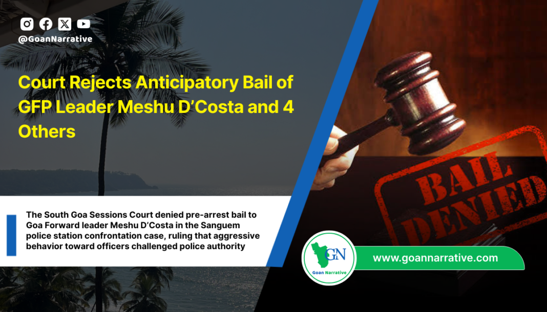 Court Rejects Anticipatory Bail of GFP Leader Meshu D’Costa and 4 Others