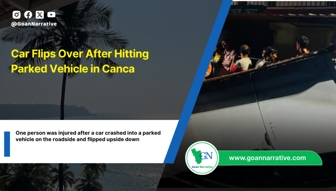 Car Flips Over After Hitting Parked Vehicle in Canca