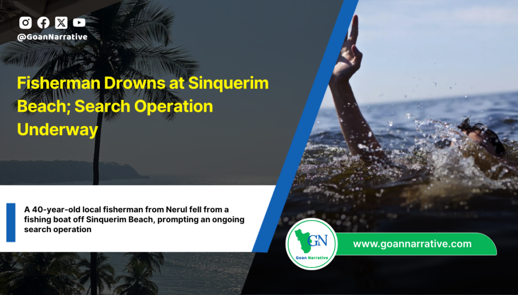 Fisherman Drowns at Sinquerim Beach; Search Operation Underway