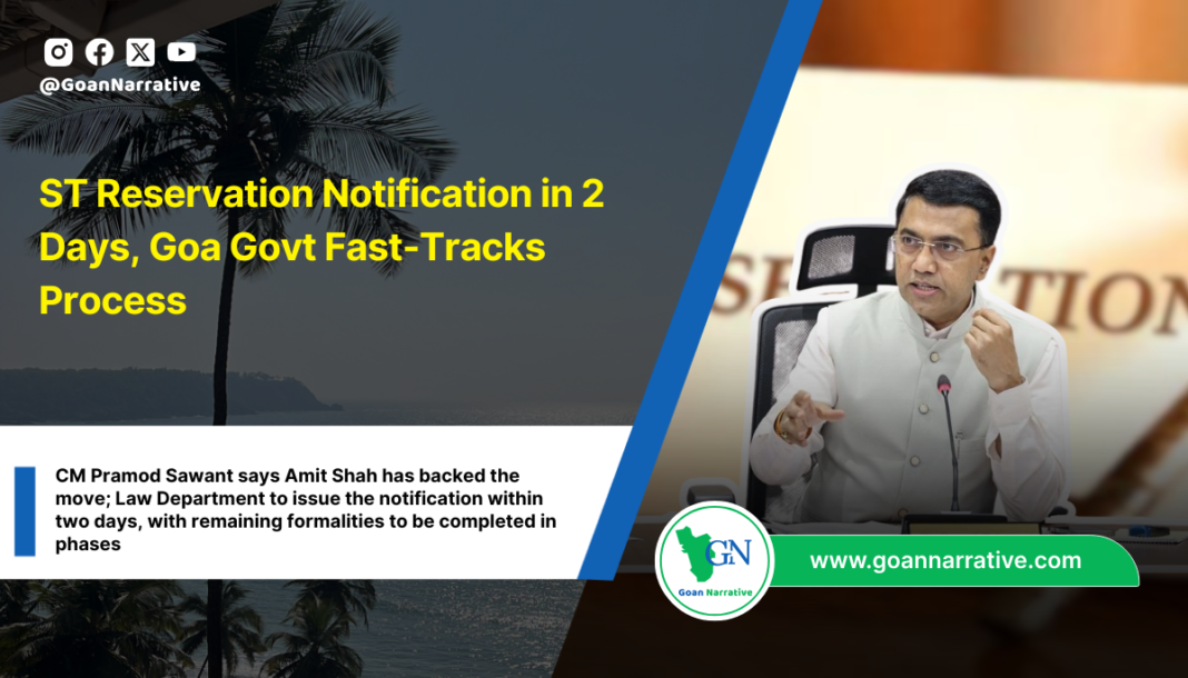 ST Reservation Notification in 2 Days, Goa Govt Fast-Tracks Process